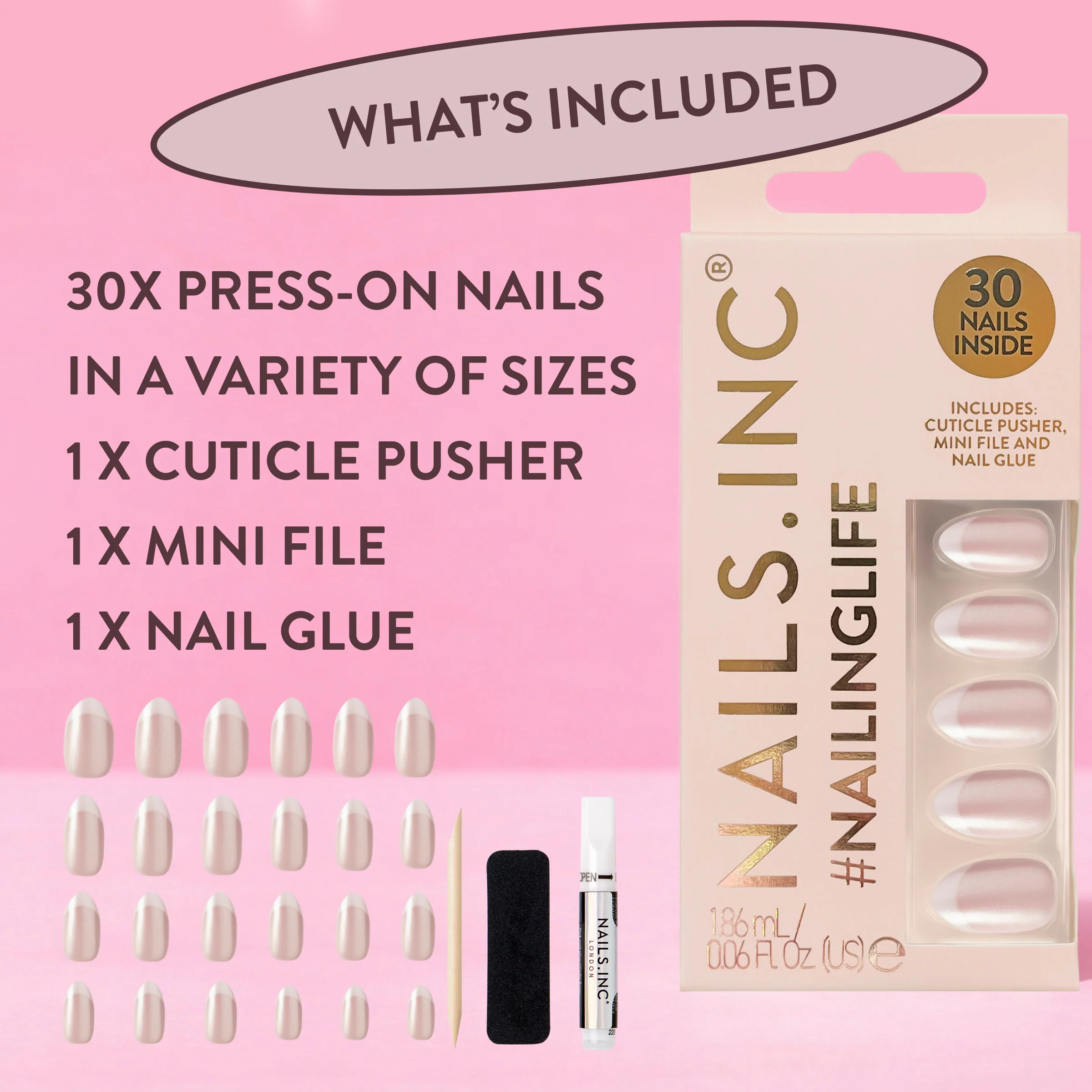 All Out Olivia Glaze French Tip Press-On Nails - Image 3