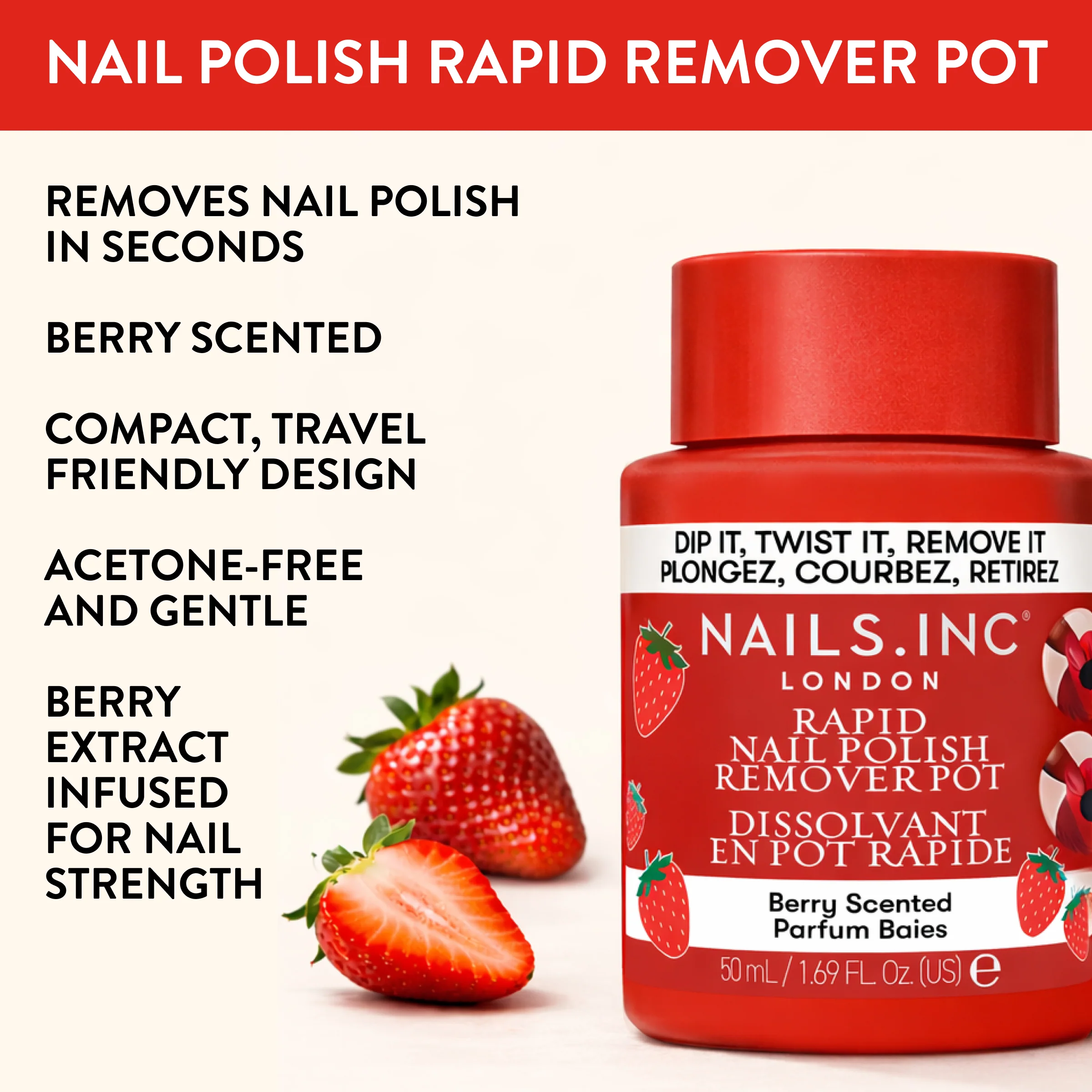 Berry Scented Rapid Nail Polish Remover Pot - Image 3