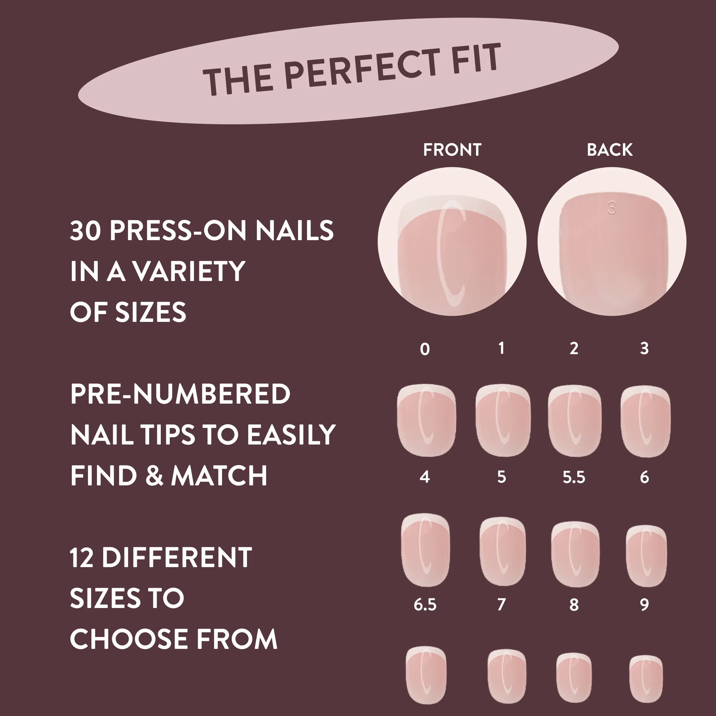 Classic Kim Square French Tip Press-On Nails - Image 7
