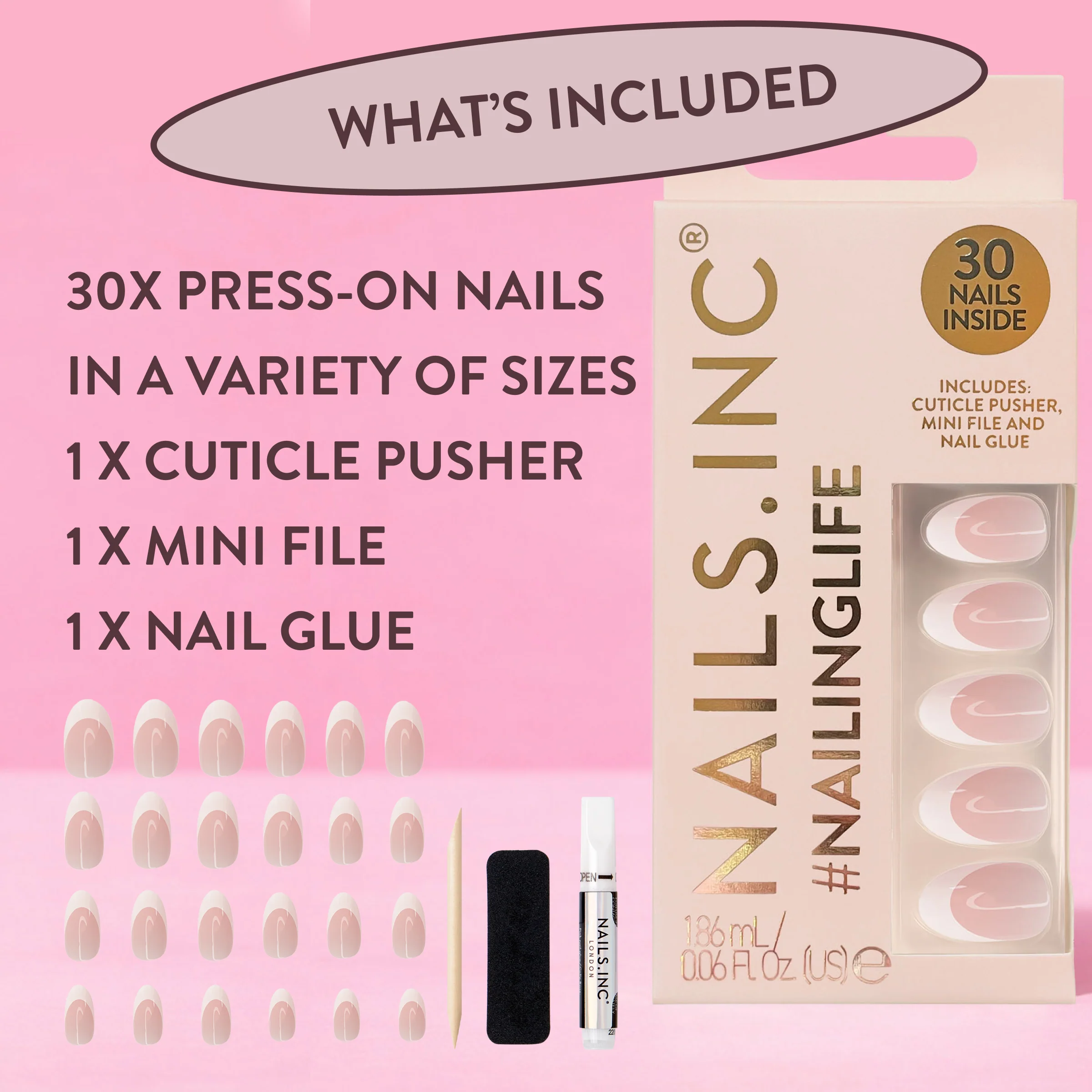 It's Giving Gracie Almond French Tip Press-On Nails - Image 3