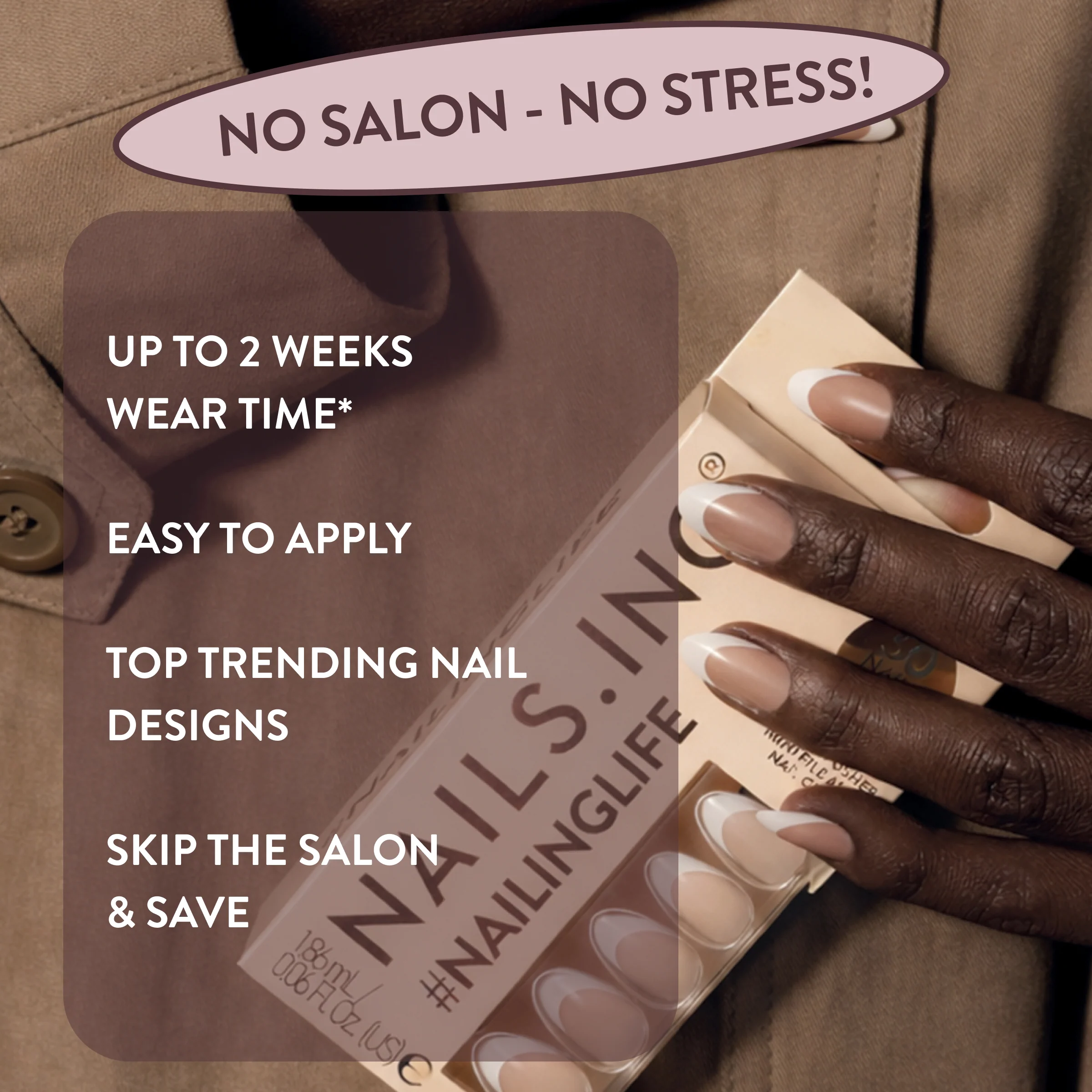 It's Giving Gracie Almond French Tip Press-On Nails - Image 6