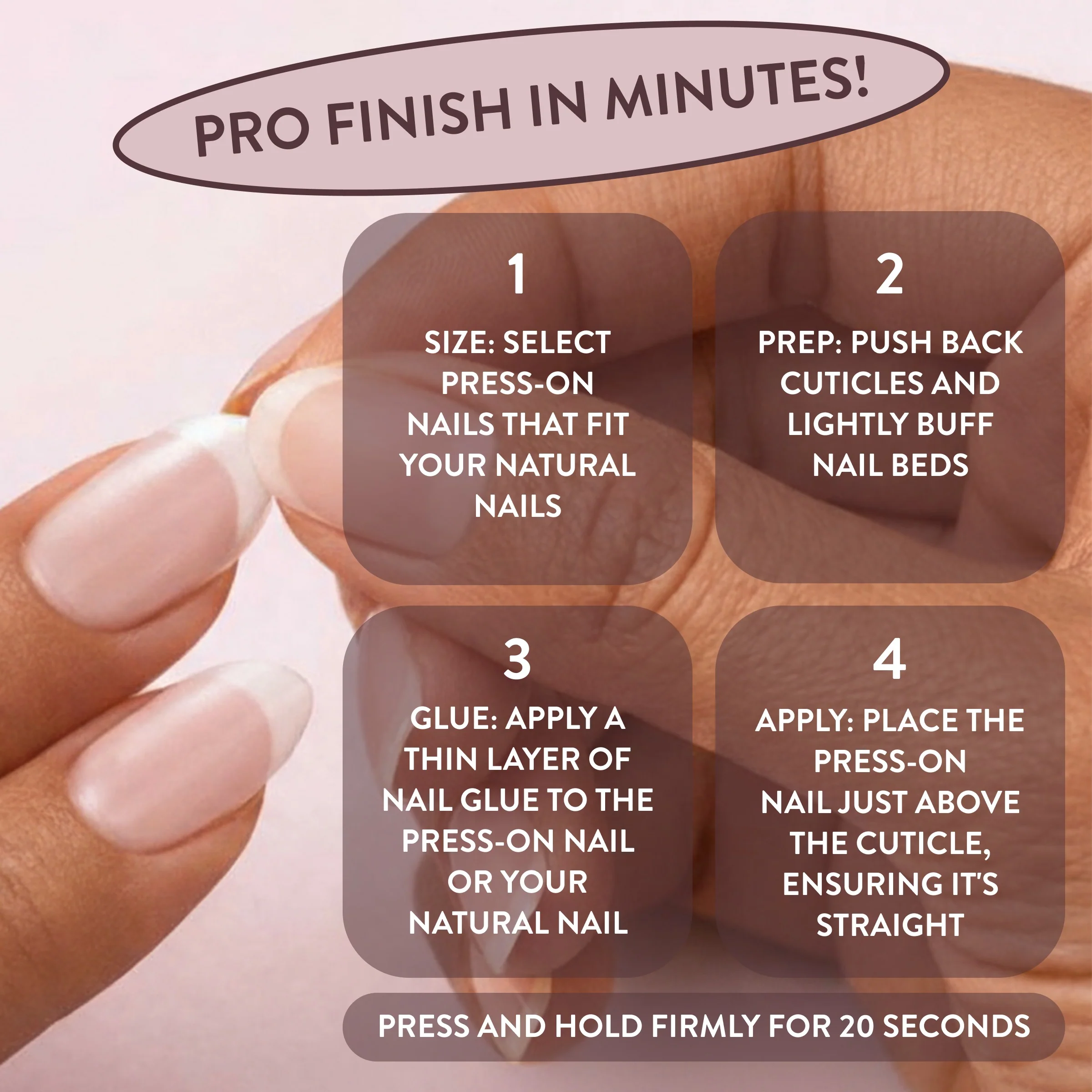 Classic Kim Square French Tip Press-On Nails - Image 8