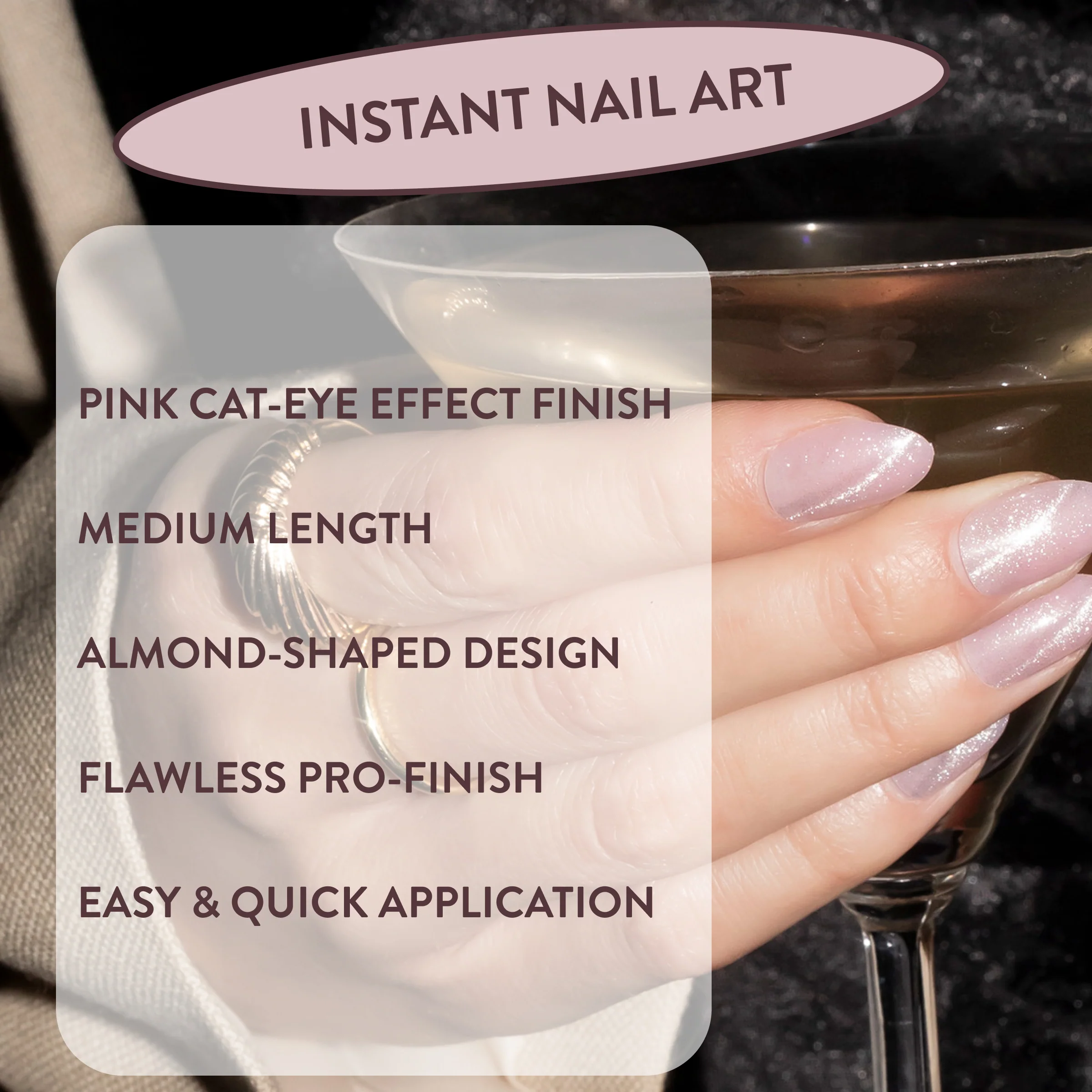 Kylie Coded Pink Cat-Eye Press-On Nails - Image 4
