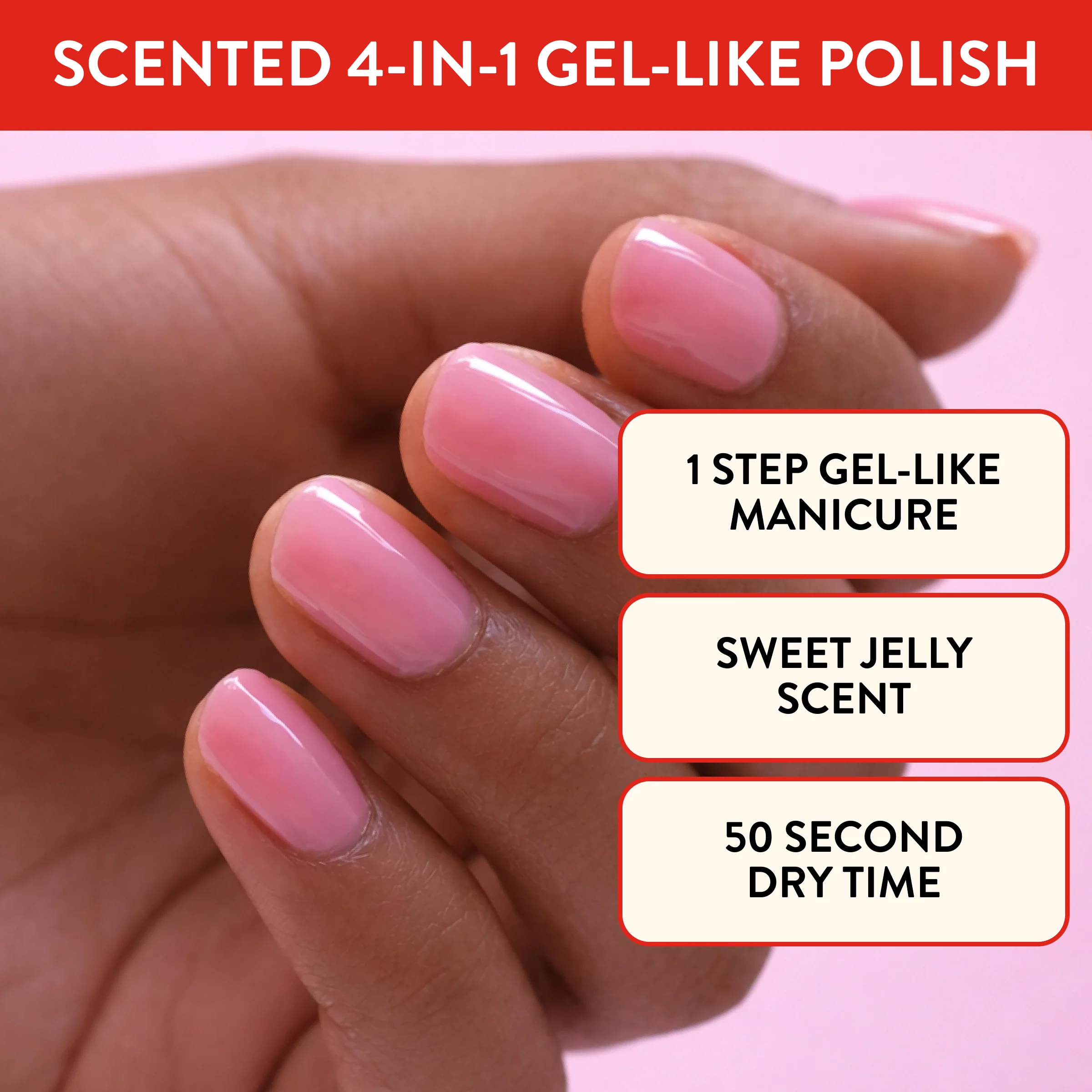 Nails.INC x Smucker’s® Raspberry Red-y - It’s Topless Jelly Effect 1-Step Gel-Like Scented Nail Polish - Image 3