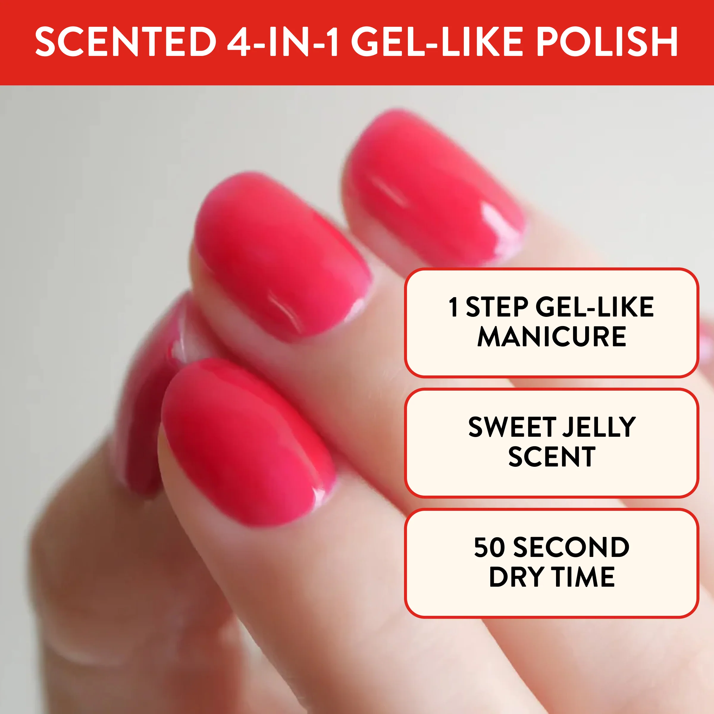 Nails.INC x Smucker’s® Sweeter Than Strawberries - It’s Topless Jelly Effect 1-Step Gel-Like Scented Nail Polish - Image 3