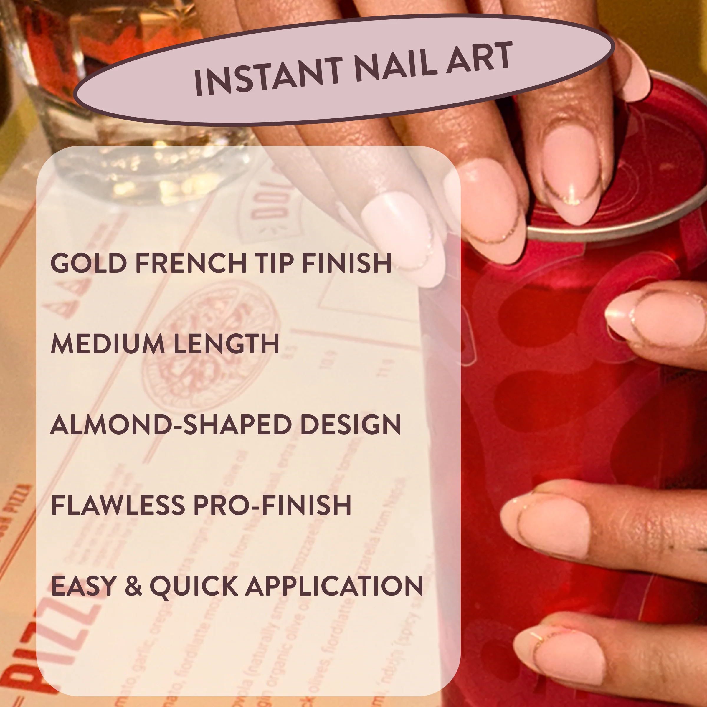 Style It Like Sabrina Gold Outline French Tip Press-On Nails - Image 4